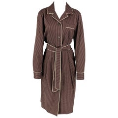 Dries van Noten taglia 12 Cappotto accappatoio in jacquard viola e oro