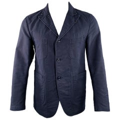 ENGINEERED GARMENTS Taglia S Giacca con risvolto a punta in cotone navy