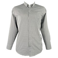 OUR LEGACY Size 44 Black White Gingham Polyester One Pocket Long Sleeve Shirt