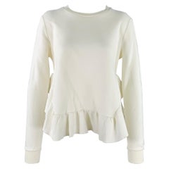 Stella McCartney Taglia 2 Crema in misto cotone con manica lunga e increspata