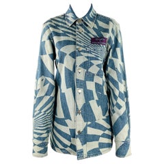 Stella McCartney taglia XXS Giacca blu in cotone ottico azzurro