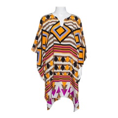 Issa Multicolor Printed Silk Kaftan Tunic ( Free Size )