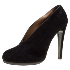 Hermes Black Suede Florida Pumps Size 37.5