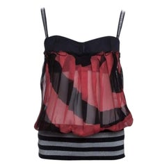 GF Ferre Mehrfarbig gestreiftes ärmelloses Bustier-Top mit Lurex-Strickbesatz und Ärmellosem S