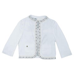 Roberto Cavalli Angels White Leather-Trim Jacket 8 Yrs