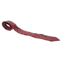 Lanvin Red Printed Silk Tie