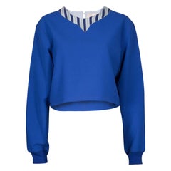 Roksanda Ilincic Blue Oversized Long Sleeve Crop Top M
