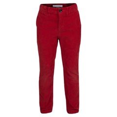Burberry Children Red Corduroy Trousers 6 Yrs