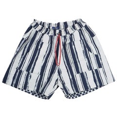 Roma e Tosca Blue & White Striped Adjustable Shorts 12 Yrs