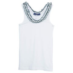 Roma e Tosca White Lace Trim Sleeveless Tshirt 10 Yrs