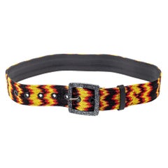 Missoni Cintura con fibbia in pelle e tessuto multicolore 75 CM