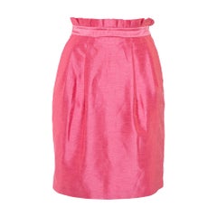 Alice + Olivia Mini falda con detalle en la cintura de bolsa de papel sintético rosa XS