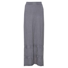 M Missoni Grey Patterned Knit Maxi Skirt S
