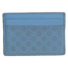 Gucci Blue Microguccissima Leather Card Holder