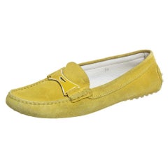 Tod's Green Suede Slip On Loafers Size 39