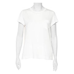 Sacai - Maglietta a tunica in chiffon e lino stampata sul retro, multicolore - T S