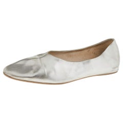 Stella McCartney Silver Faux Leather Ballet Flats Size 36