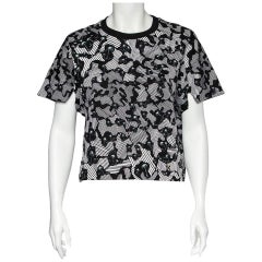 Kenzo Black Abstract Print Cotton Cropped Sweatshirt L