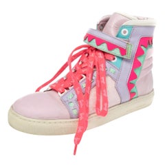 Sophia Webster Multicolor Leather And Glitter Riko High Top Sneakers Size 36