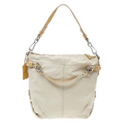 Coach Beige Leather Shoulder Bag