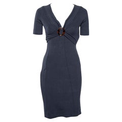 Gucci Navy Blue Knit Empire Waist Mini Dress XS