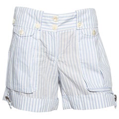 Dolce & Gabbana Blue & White Striped Cotton Shorts S