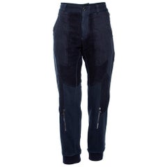 Dolce & Gabbana Navy Blue Cotton Biker Sweatpants M