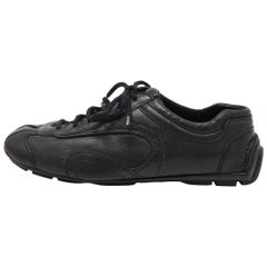 Prada Sport Black Leather Low Top Sneakers Size 40