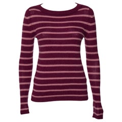 Weekend Max Mara Maglione a righe in cashmere viola a girocollo XS