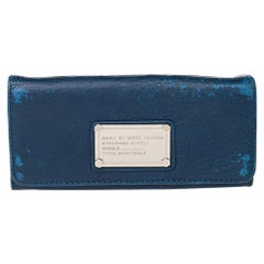 Marc by Marc Jacobs Blue Leather Flat Wallet