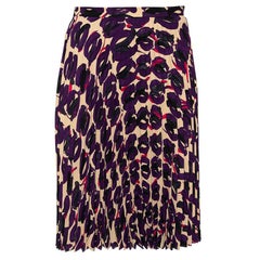 Max Mara Studio Multicolored Printed Georgette Pleated Skirt S