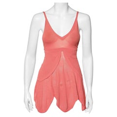 Sportmax - Top in maglia traforata rosa con sovrapposizione di lacci e laccioli S
