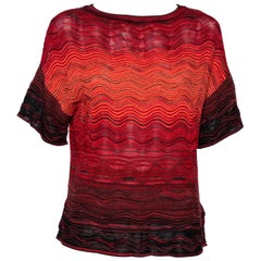 M Missoni Multicolor Wave Pattern Knit Oversized Top S