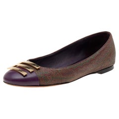 Etro - Chausssures de ballet multicolores en toile et cuir avec imprimé cachemire - Taille 36