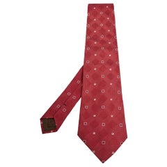 Loewe Red Jacquard Silk Tie