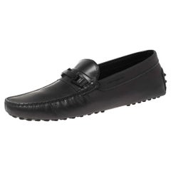 Tod's Black Leather Driving Slip On Loafers Size 40