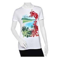 Ralph Lauren White St.Barths Printed Sequin Embellished Cotton T-Shirt S