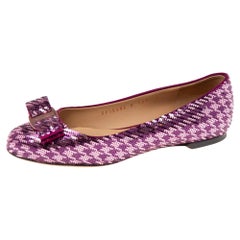 Salvatore Ferragamo Purple Sequins Varina Ballet Flats Size 36.5