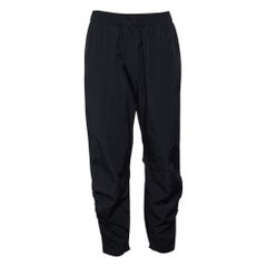 Sportmax Schwarze Synthetische Hose mit Kontrastbesatz und gerafftem Reißverschlussdetail, M