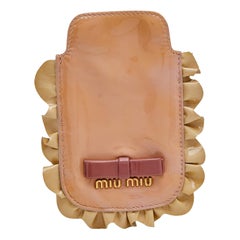Miu Miu Beige Patent Leather Ruffle Phone Case