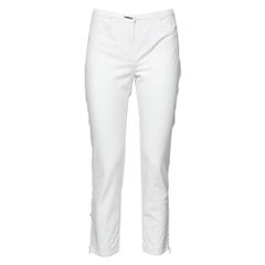 Sportmax White Cotton Tapered Leg Pants S