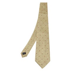 Alfred Dunhill Gold Chevron Jacquard Silk Tie