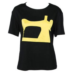 Moschino Cheap and Chic Black Jersey Sewing Machine Appliqued T-Shirt S