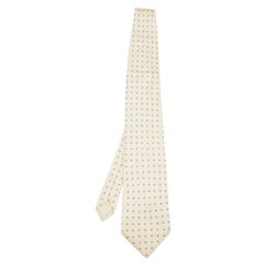 Corbata de seda con motivos florales Dunhill Buttercream