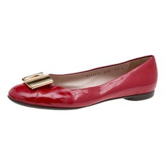 Salvatore Ferragamo Bailarinas Sol Rojo Charol Talla 40