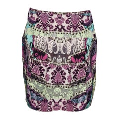 Roberto Cavalli Multicolor Printed Silk Mini Skirt M