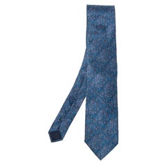Corbata de seda con estampado abstracto azul Lanvin