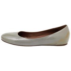 Marni Grey Patent Leather Ballet Flats Size 36.5