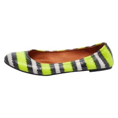 Marc by Marc Jacobs - Chaussures de ballet en cuir embossé serpent multicolore, taille 38