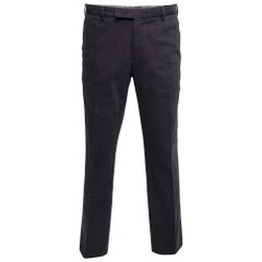 Armani Collezioni Pantalón cónico de algodón negro XXL